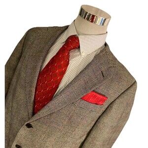 Loro Piana Suit Jacket Houndstooth Blazer Men’s 44 Brooks Brothers Coat Italy